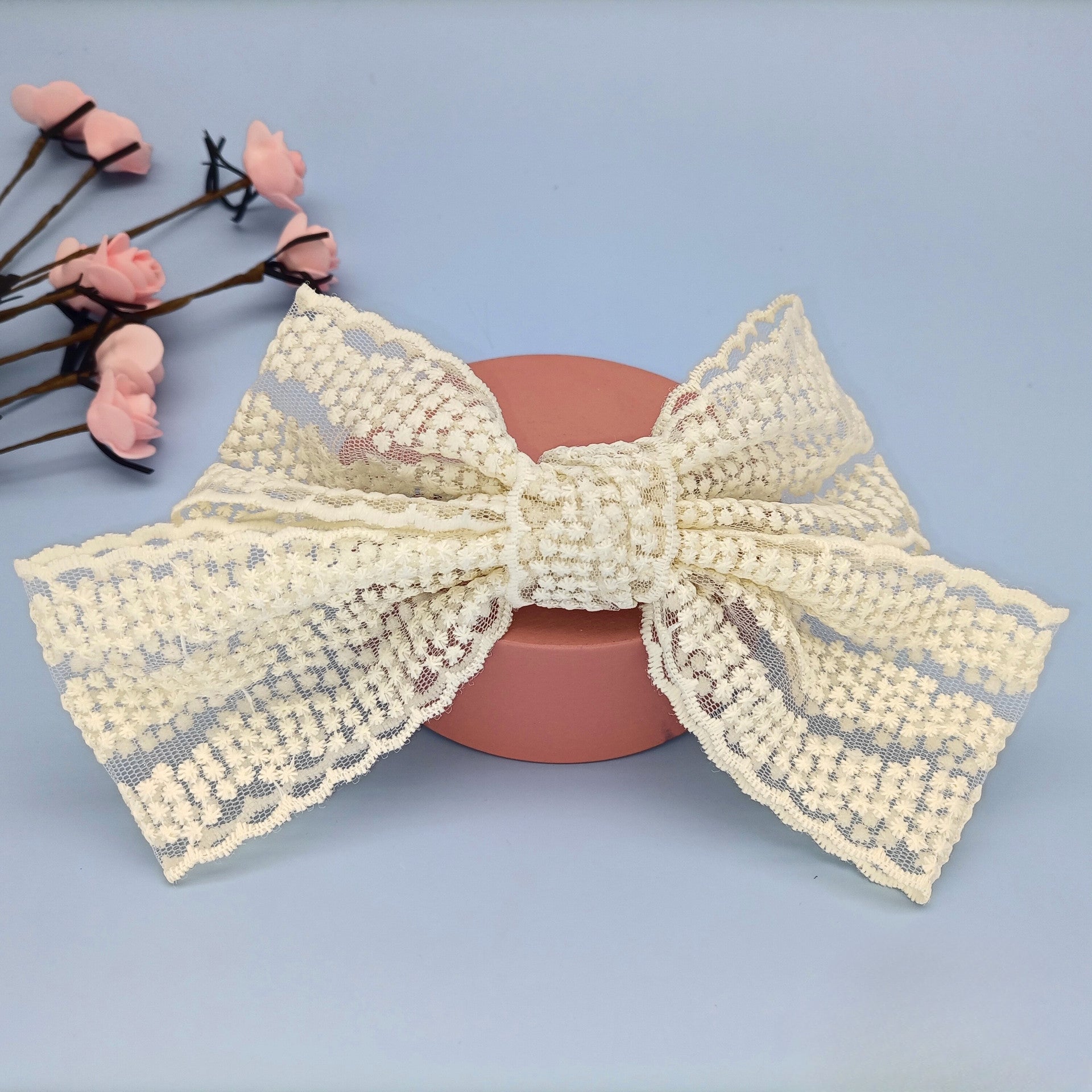 Wholesale Soufflé Letter Bow Lace Hair Clip